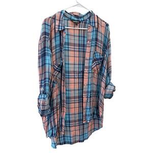 NWOT Express long sleeve button up shirt with roll up sleeves size L